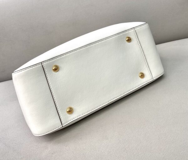 1:1 Replica Fendi Small FF Tote Shoulder White Bag For Woman 30cm/12in