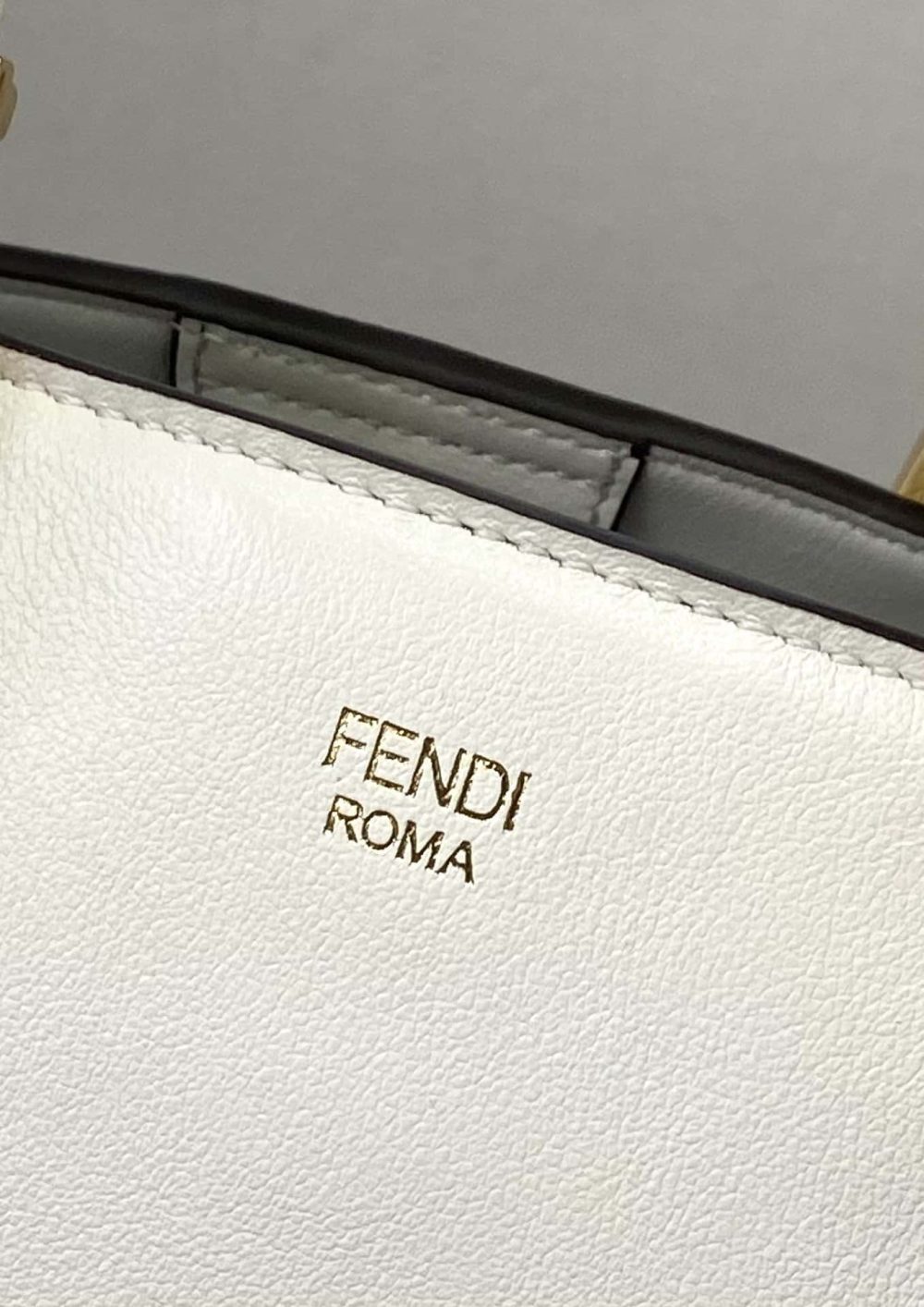 1:1 Replica Fendi Small FF Tote Shoulder White Bag For Woman 30cm/12in - Image 4