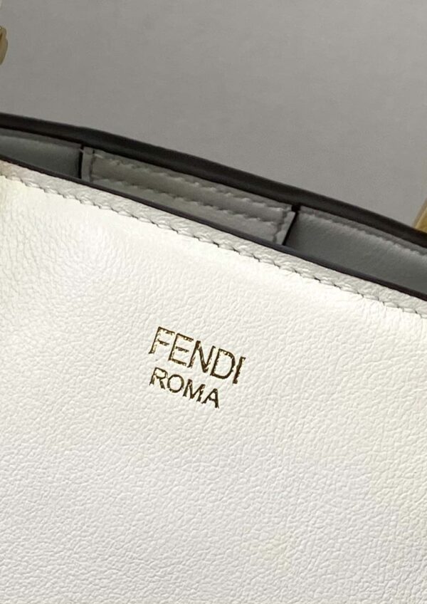 1:1 Replica Fendi Small FF Tote Shoulder White Bag For Woman 30cm/12in