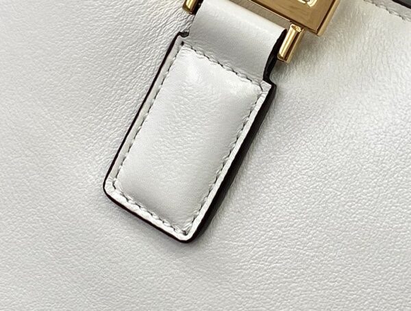 1:1 Replica Fendi Small FF Tote Shoulder White Bag For Woman 30cm/12in