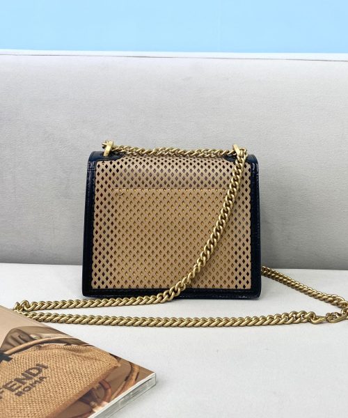 1:1 Replica Fendi Small Kan U Black and Brown Bag For Woman 19cm/7.5in485
