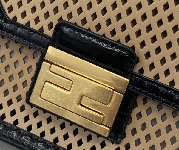 1:1 Replica Fendi Small Kan U Black and Brown Bag For Woman 19cm/7.5in485