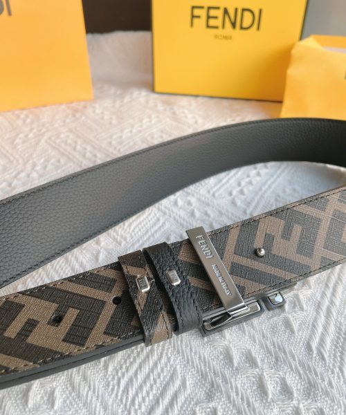 1:1 Replica Fendi Squares FF Belt Gray Women Belt 7C0424AJJ6F1HRC
