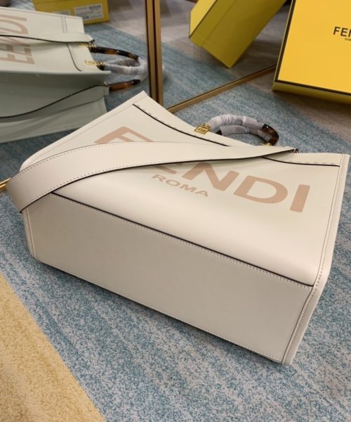 1:1 Replica Fendi Sunshine Handle Bag White For Women, Women's Handbags, Shoulder And Crossbody Bags 14.2in/36cm FF 8BH386ABVLF0K7E