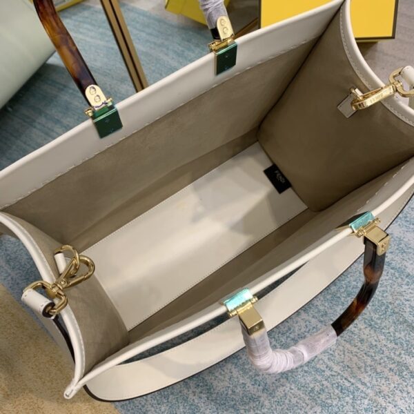 1:1 Replica Fendi Sunshine Handle Bag White For Women, Women's Handbags, Shoulder And Crossbody Bags 14.2in/36cm FF 8BH386ABVLF0K7E
