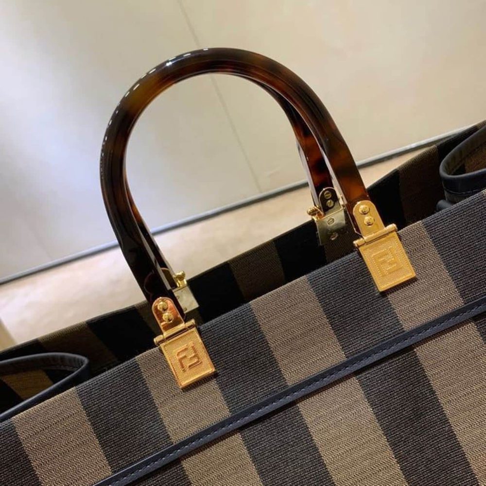 1:1 Replica Fendi Sunshine Large Canvas Tote Bag Brown For Women, Women's Handbags, Shoulder Bags 15.7in/40cm FF 8BH372ABVTF1BAH - Image 5