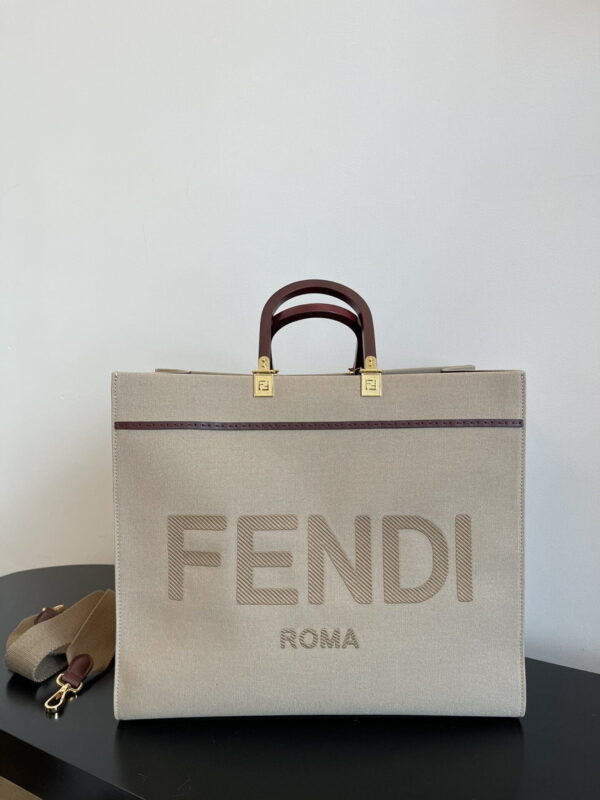 1:1 Replica Fendi Sunshine Large Tote Bag Beige For Women, Women's Handbags, Shoulder Bags 15.7in/40cm FF 8BH372