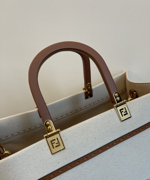 1:1 Replica Fendi Sunshine Large Tote Bag Light Grey For Women, Women's Handbags, Shoulder Bags 15.7in/40cm FF 8BH372