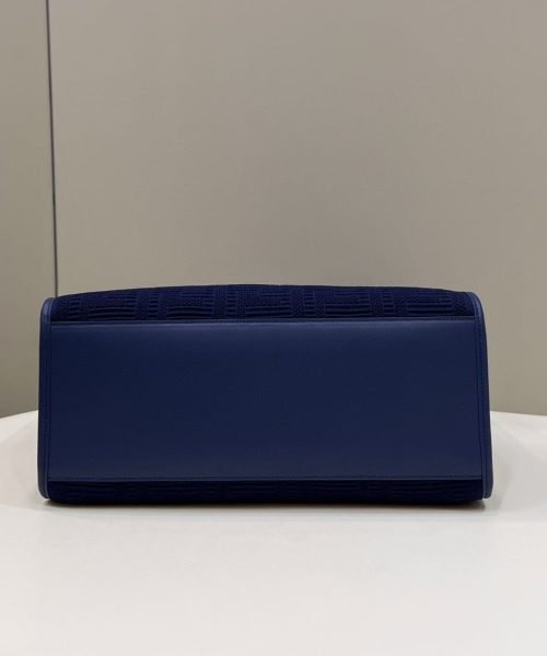 1:1 Replica Fendi Sunshine Medium Navy Blue FF fabric shopper Bag For Woman 31cm/12in
