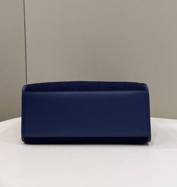 1:1 Replica Fendi Sunshine Medium Navy Blue FF fabric shopper Bag For Woman 31cm/12in