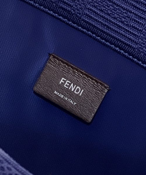 1:1 Replica Fendi Sunshine Medium Navy Blue FF fabric shopper Bag For Woman 31cm/12in