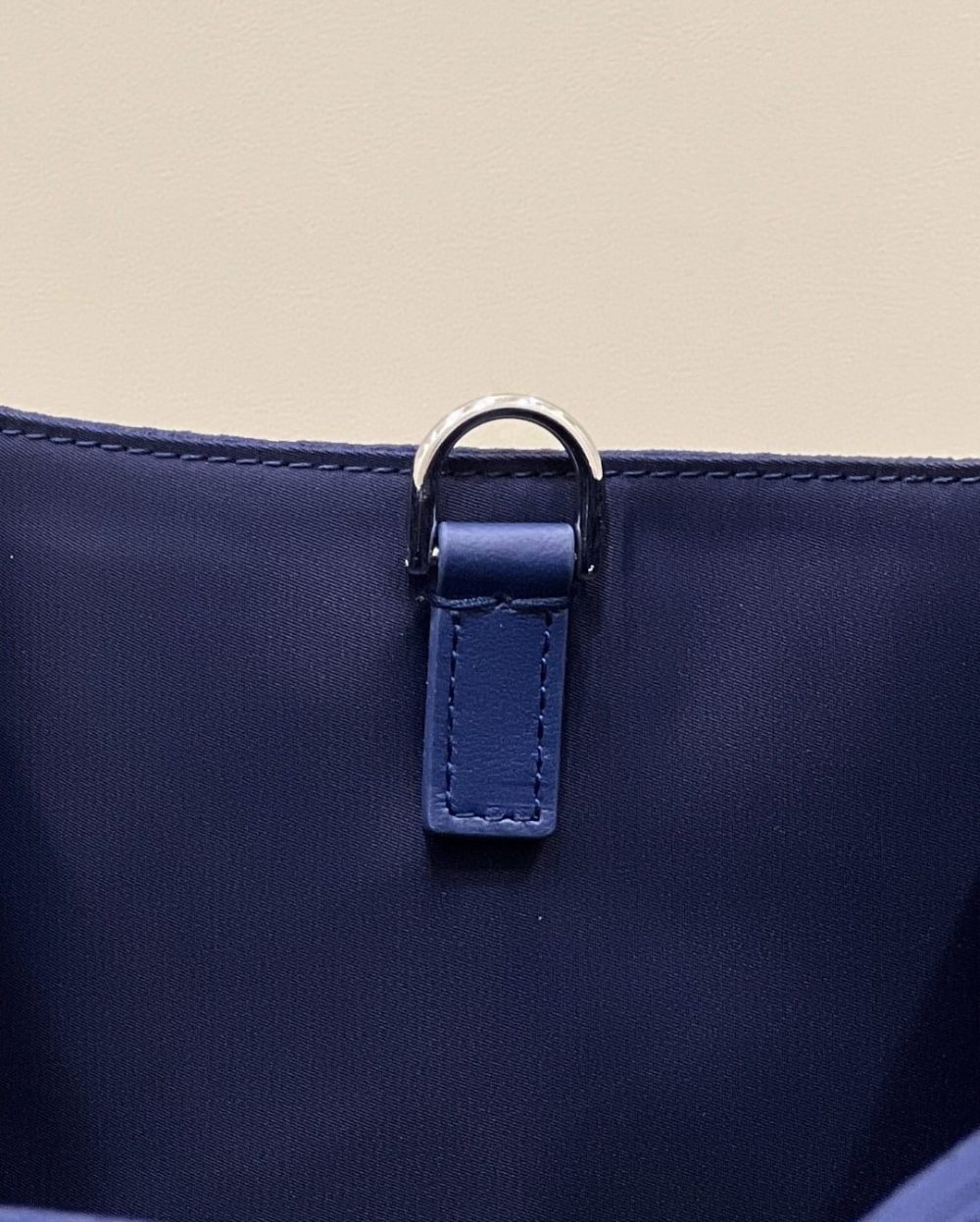 1:1 Replica Fendi Sunshine Medium Navy Blue FF fabric shopper Bag For Woman 31cm/12in - Image 5