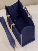 1:1 Replica Fendi Sunshine Medium Navy Blue FF fabric shopper Bag For Woman 31cm/12in