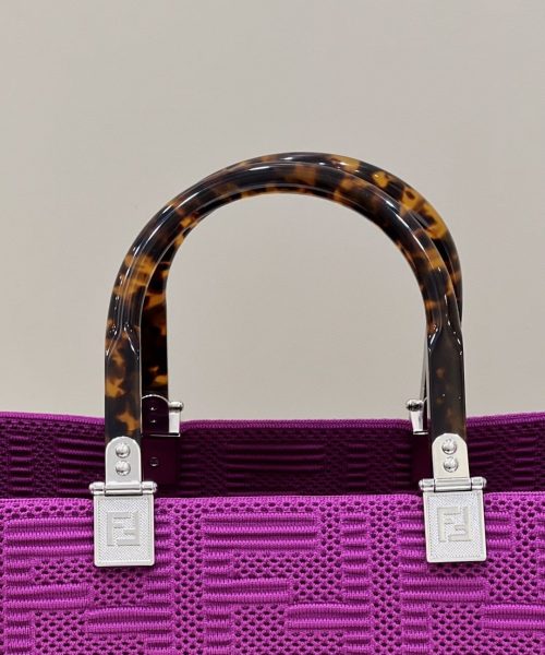 1:1 Replica Fendi Sunshine Medium Purple FF fabric shopper Bag For Woman 31cm/12in 8BH386AHWCF037T