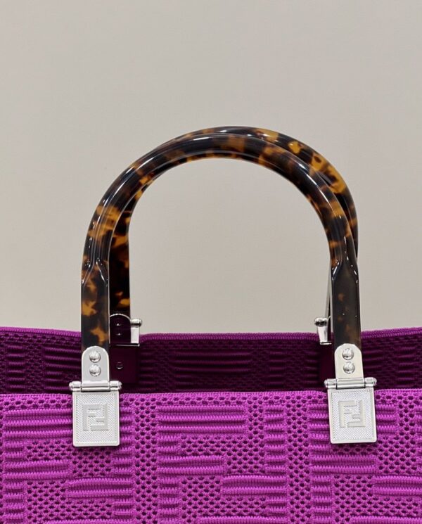 1:1 Replica Fendi Sunshine Medium Purple FF fabric shopper Bag For Woman 31cm/12in 8BH386AHWCF037T