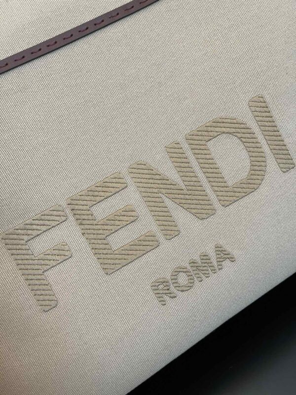 1:1 Replica Fendi Sunshine Medium Tote Bag Beige Canvas For Women, Women's Bags, Shoulder Bags 13.8in/35cm FF 8BH386