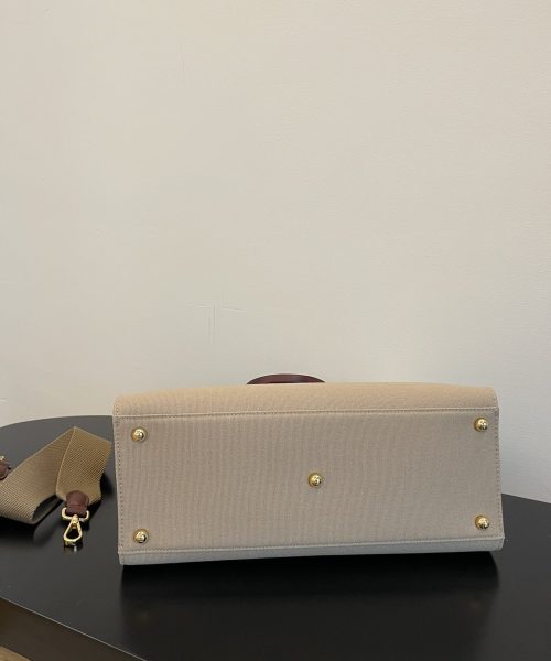 1:1 Replica Fendi Sunshine Medium Tote Bag Beige Canvas For Women, Women's Bags, Shoulder Bags 13.8in/35cm FF 8BH386