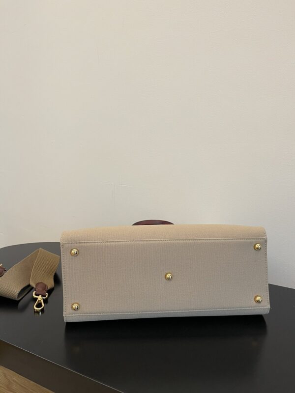 1:1 Replica Fendi Sunshine Medium Tote Bag Beige Canvas For Women, Women's Bags, Shoulder Bags 13.8in/35cm FF 8BH386