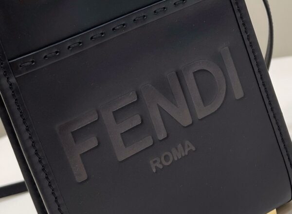 1:1 Replica Fendi Sunshine Shopper Black Mini Bag For Woman 13cm/5in