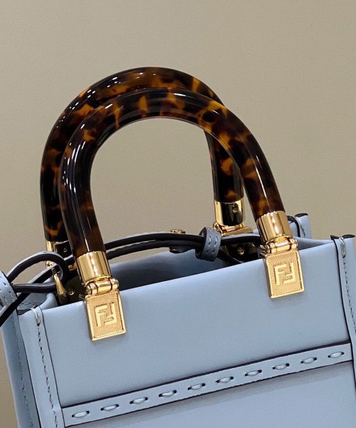 1:1 Replica Fendi Sunshine Shopper Blue Mini Bag For Woman 13cm/5in