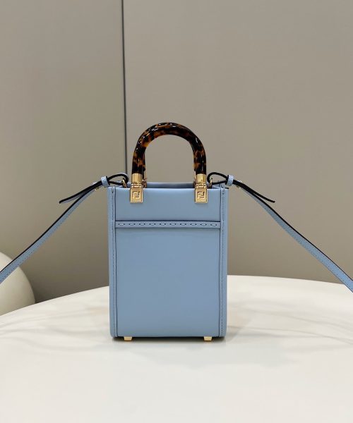 1:1 Replica Fendi Sunshine Shopper Blue Mini Bag For Woman 13cm/5in