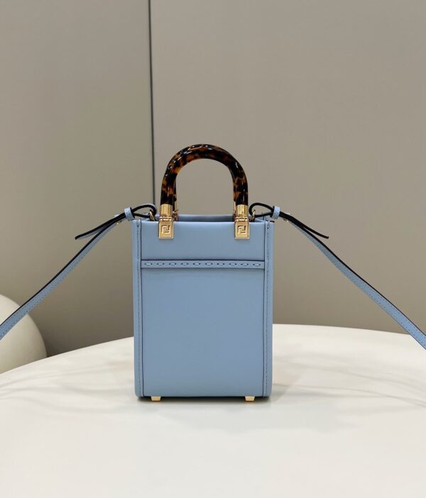 1:1 Replica Fendi Sunshine Shopper Blue Mini Bag For Woman 13cm/5in