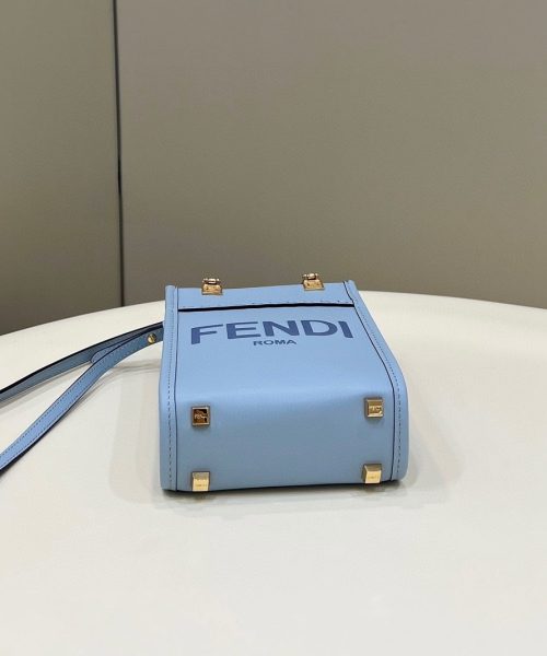 1:1 Replica Fendi Sunshine Shopper Blue Mini Bag For Woman 13cm/5in