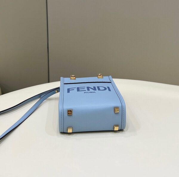 1:1 Replica Fendi Sunshine Shopper Blue Mini Bag For Woman 13cm/5in