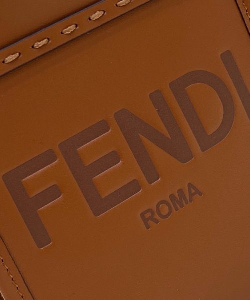 1:1 Replica Fendi Sunshine Shopper Brown Mini Bag For Woman 13cm/5in