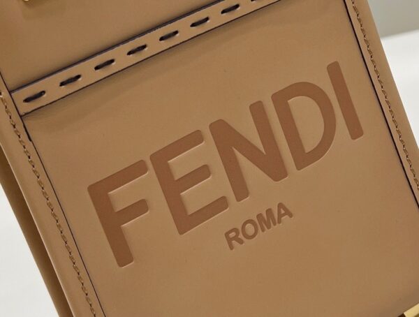 1:1 Replica Fendi Sunshine Shopper Light Brown Mini Bag For Woman 13cm/5in