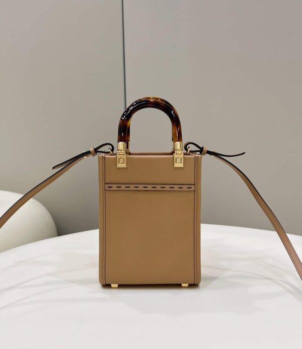 1:1 Replica Fendi Sunshine Shopper Light Brown Mini Bag For Woman 13cm/5in