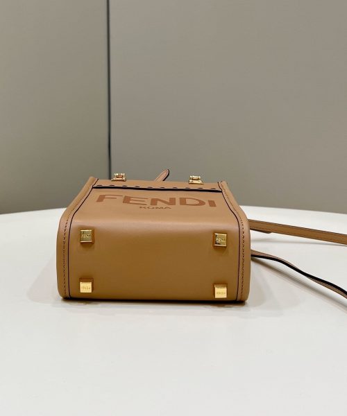 1:1 Replica Fendi Sunshine Shopper Light Brown Mini Bag For Woman 13cm/5in