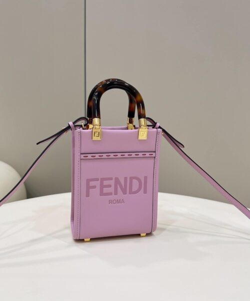 1:1 Replica Fendi Sunshine Shopper Lilac Mini Bag For Woman 13cm/5in