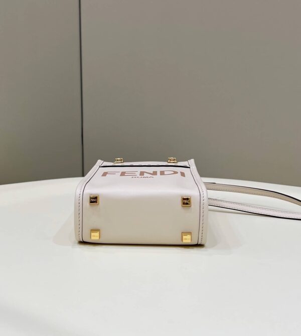 1:1 Replica Fendi Sunshine Shopper White Mini Bag For Woman 13cm/5in