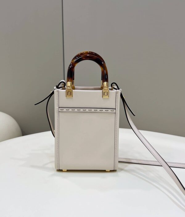 1:1 Replica Fendi Sunshine Shopper White Mini Bag For Woman 13cm/5in