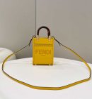 1:1 Replica Fendi Sunshine Shopper Yellow Mini Bag For Woman 13cm/5in