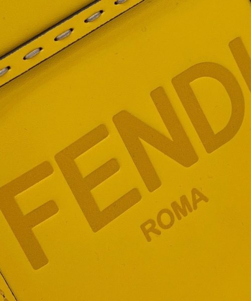 1:1 Replica Fendi Sunshine Shopper Yellow Mini Bag For Woman 13cm/5in