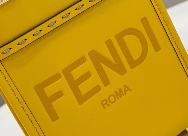 1:1 Replica Fendi Sunshine Shopper Yellow Mini Bag For Woman 13cm/5in