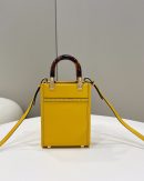 1:1 Replica Fendi Sunshine Shopper Yellow Mini Bag For Woman 13cm/5in