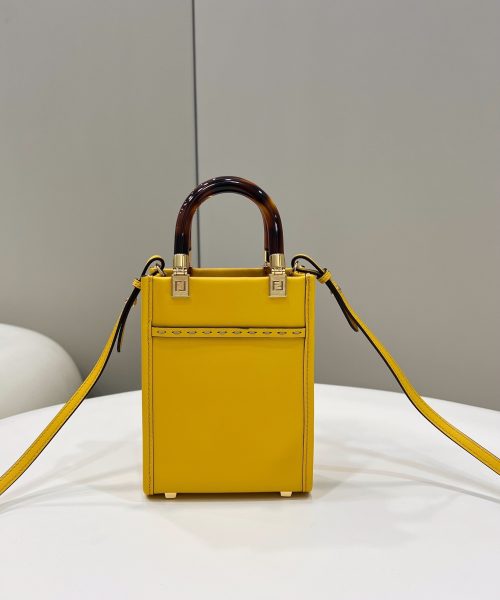 1:1 Replica Fendi Sunshine Shopper Yellow Mini Bag For Woman 13cm/5in