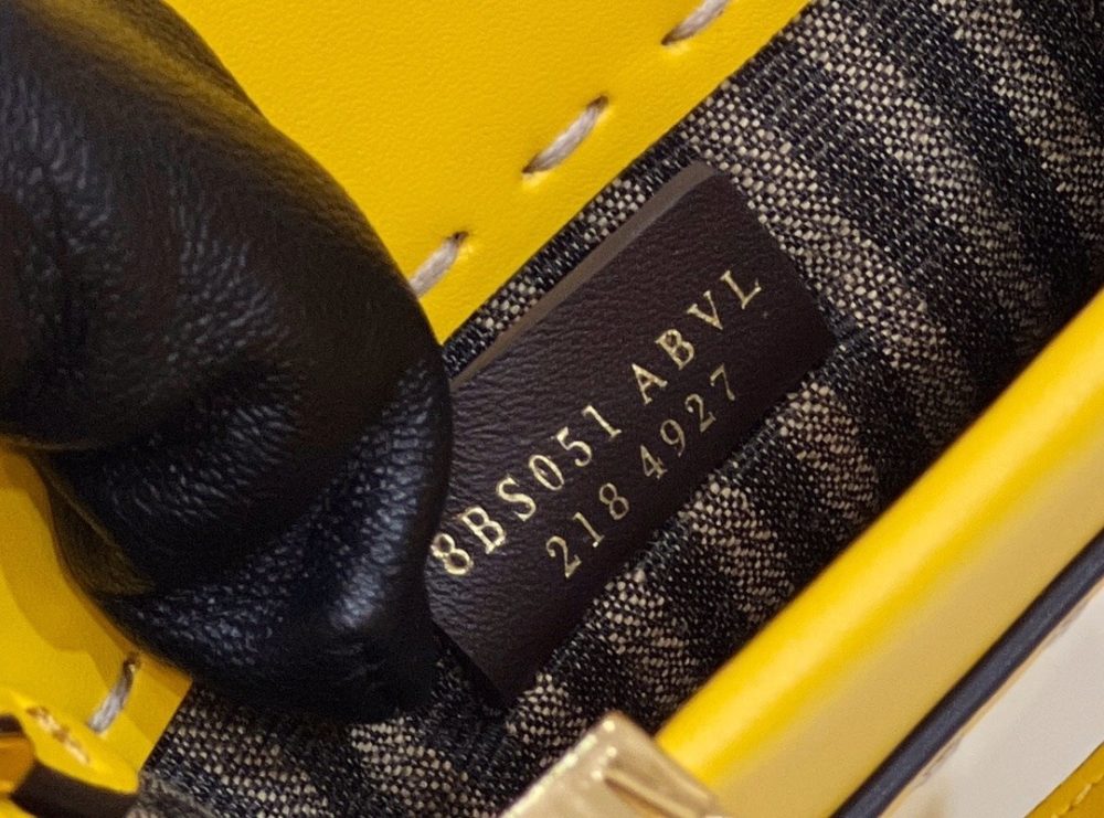 1:1 Replica Fendi Sunshine Shopper Yellow Mini Bag For Woman 13cm/5in - Image 3