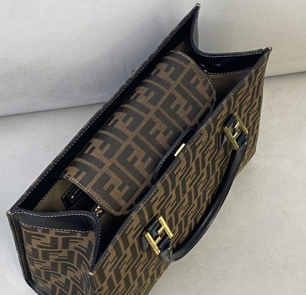 1:1 Replica Fendi Tote Bag 13.8in/35cm Brown For Women FF