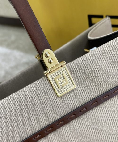 1:1 Replica Fendi Tote Bag Grey For Women, Wonmen's Bags 13.8in/35cm FF 8BH386ABVLF1BZC