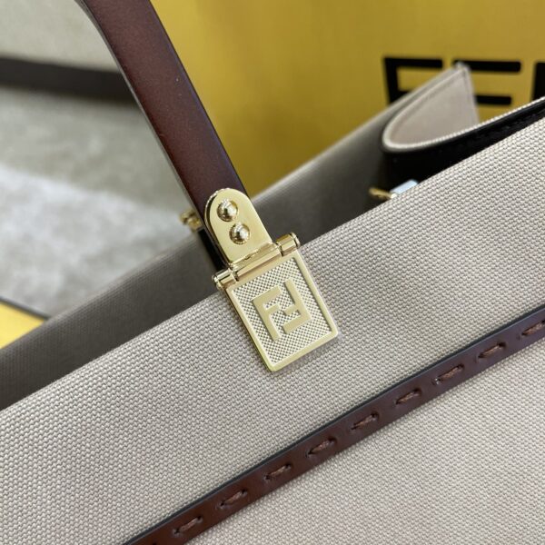 1:1 Replica Fendi Tote Bag Grey For Women, Wonmen's Bags 13.8in/35cm FF 8BH386ABVLF1BZC