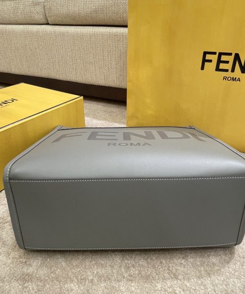 1:1 Replica Fendi Tote Bag Grey For Women, Wonmen's Bags 13.8in/35cm FF 8BH386ABVLF1BZC