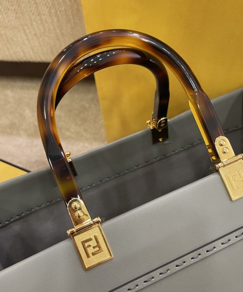 1:1 Replica Fendi Tote Bag Grey For Women, Wonmen's Bags 13.8in/35cm FF 8BH386ABVLF1BZC
