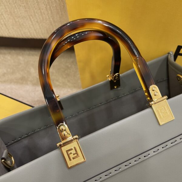 1:1 Replica Fendi Tote Bag Grey For Women, Wonmen's Bags 13.8in/35cm FF 8BH386ABVLF1BZC
