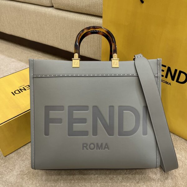 1:1 Replica Fendi Tote Bag Grey For Women, Wonmen's Bags 13.8in/35cm FF 8BH386ABVLF1BZC