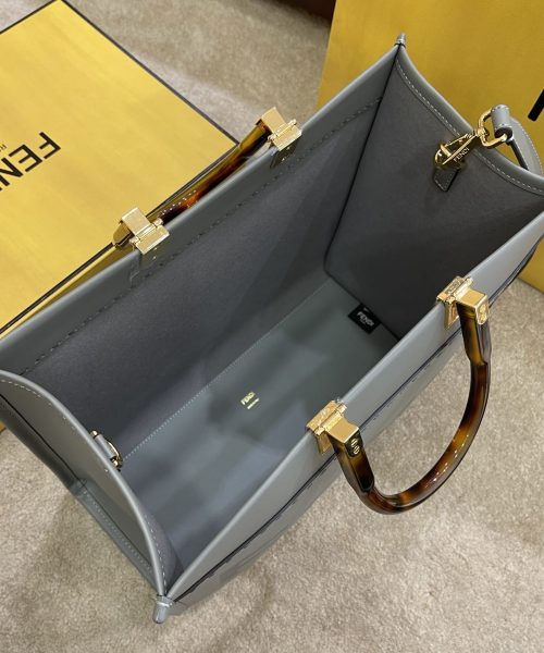1:1 Replica Fendi Tote Bag Grey For Women, Wonmen's Bags 13.8in/35cm FF 8BH386ABVLF1BZC