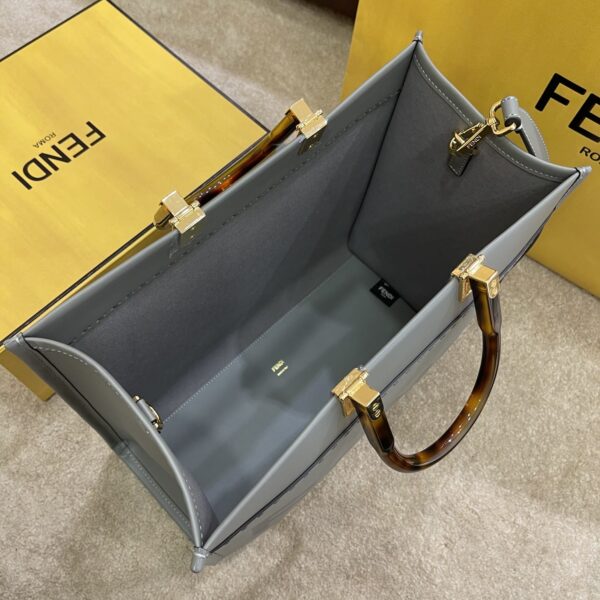 1:1 Replica Fendi Tote Bag Grey For Women, Wonmen's Bags 13.8in/35cm FF 8BH386ABVLF1BZC